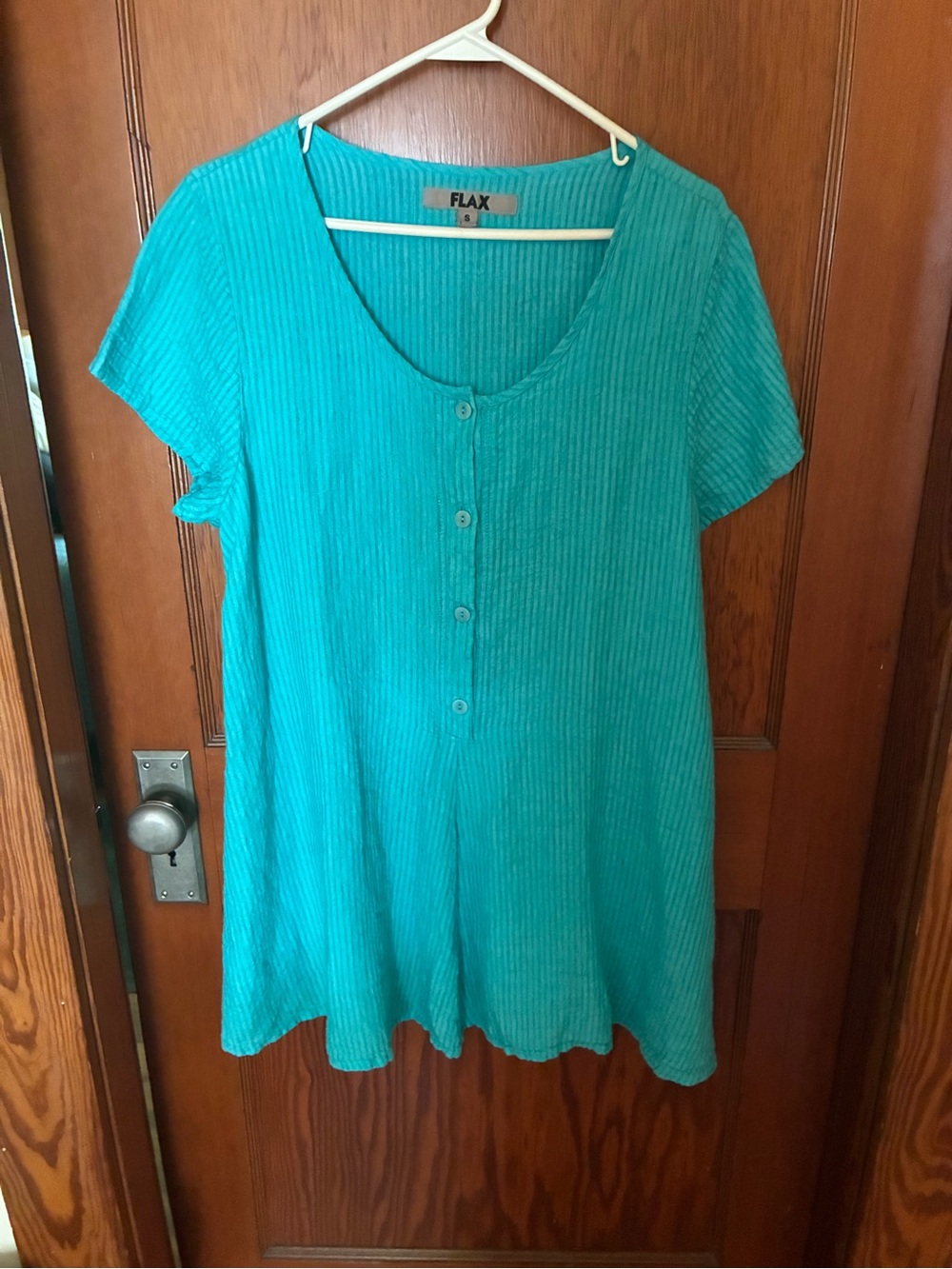 Flax linen seersucker tunic top